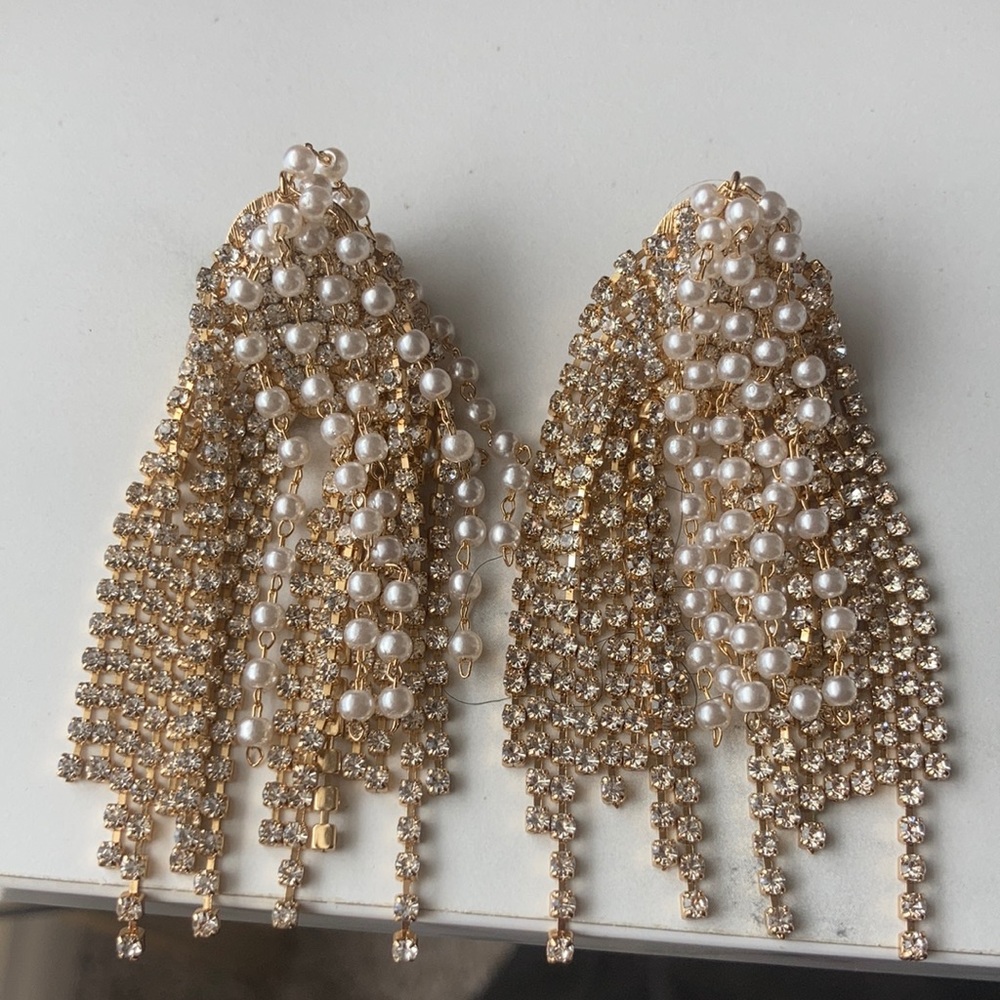 Chandelier earrings.